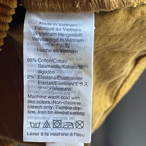 Madewell Gold Corduroy A-Line Mini Skirt Patch Pocket Edition Size 8 - Picture 8 of 10